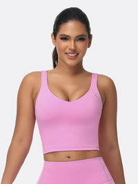 longline sports bra pink