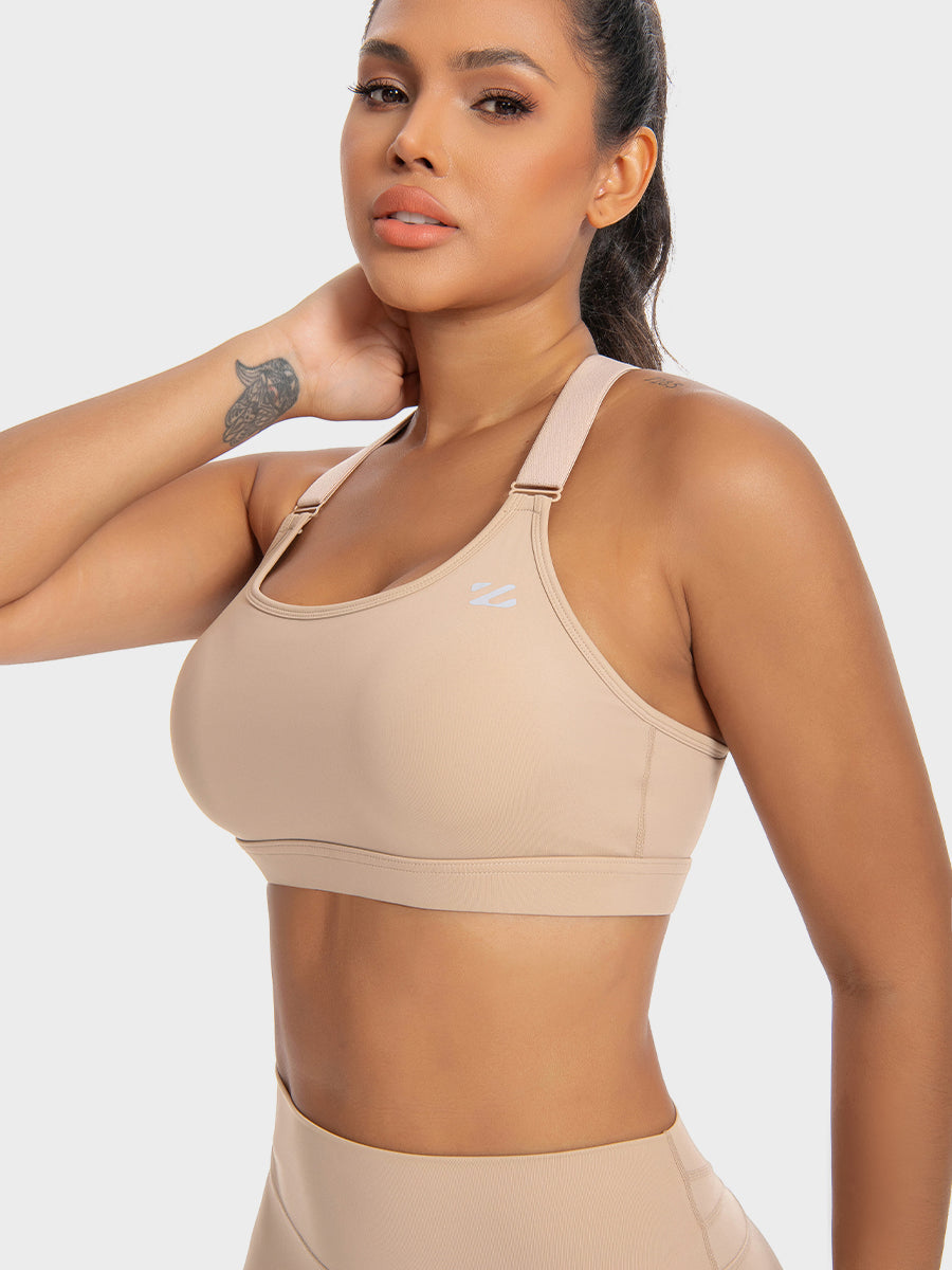 High-Impact Sports Bra - Beige