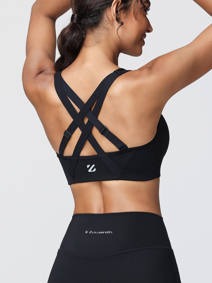 zip front sports bra