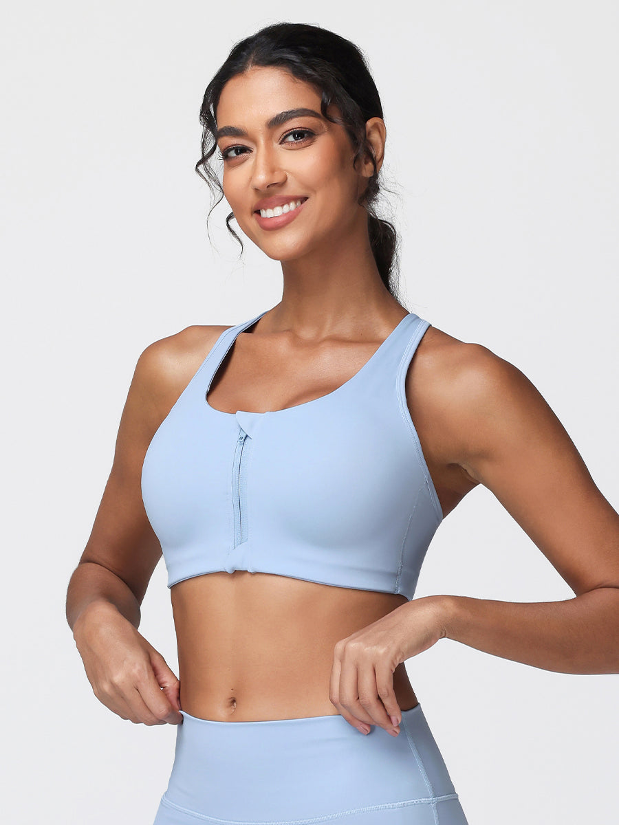 front closure sports bra