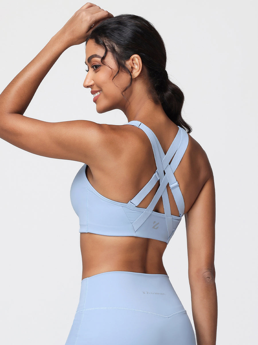 zip front sports bra