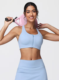 zip front sports bra