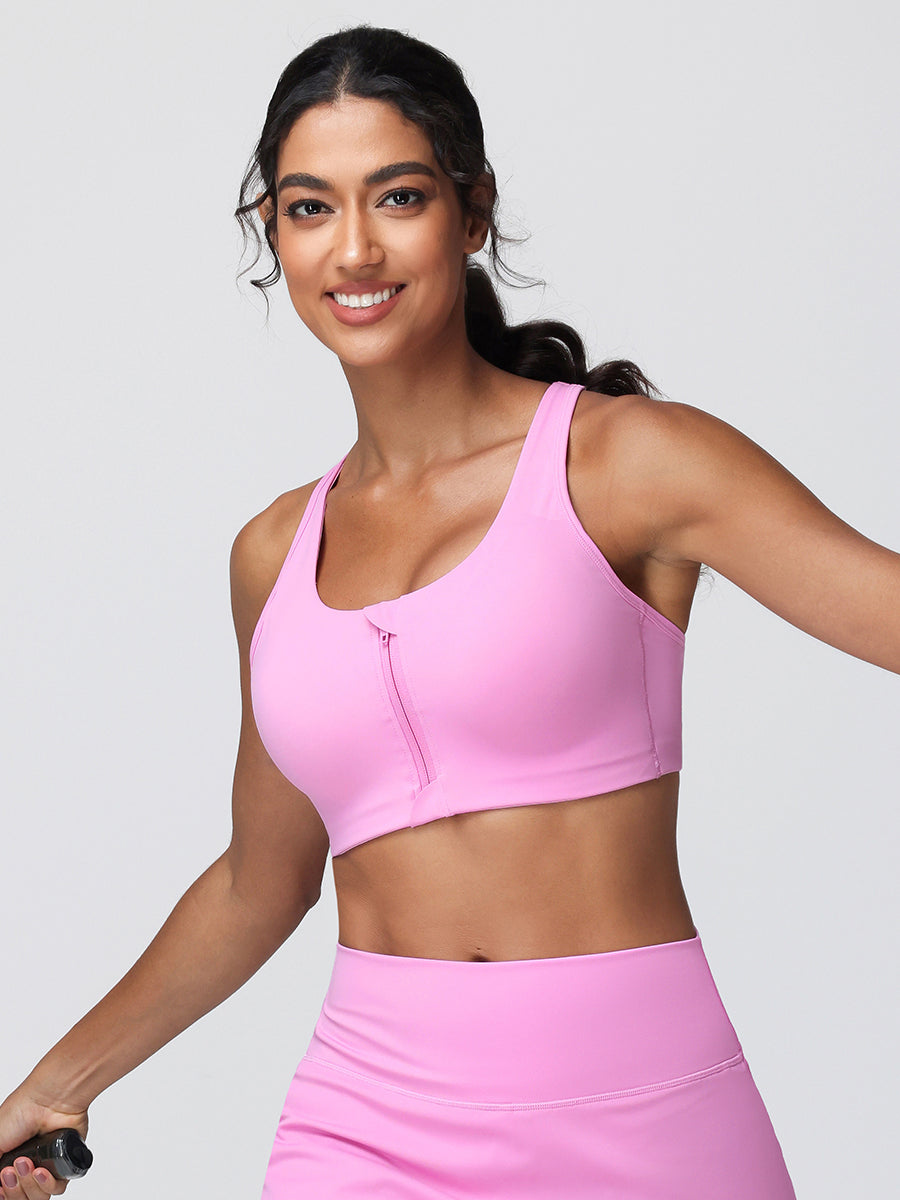 front closure sports bra