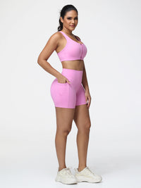 matching sports bra and shorts set