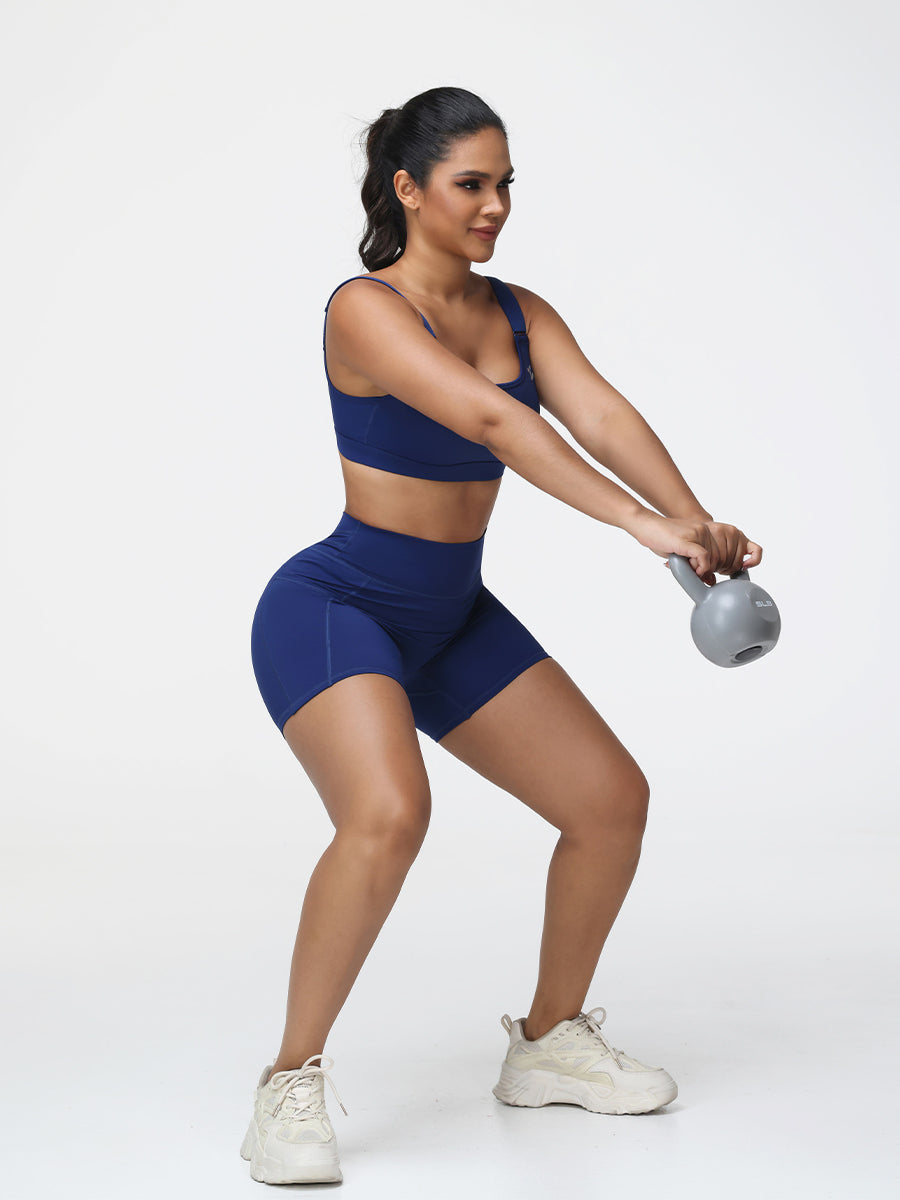 matching sports bra and shorts set