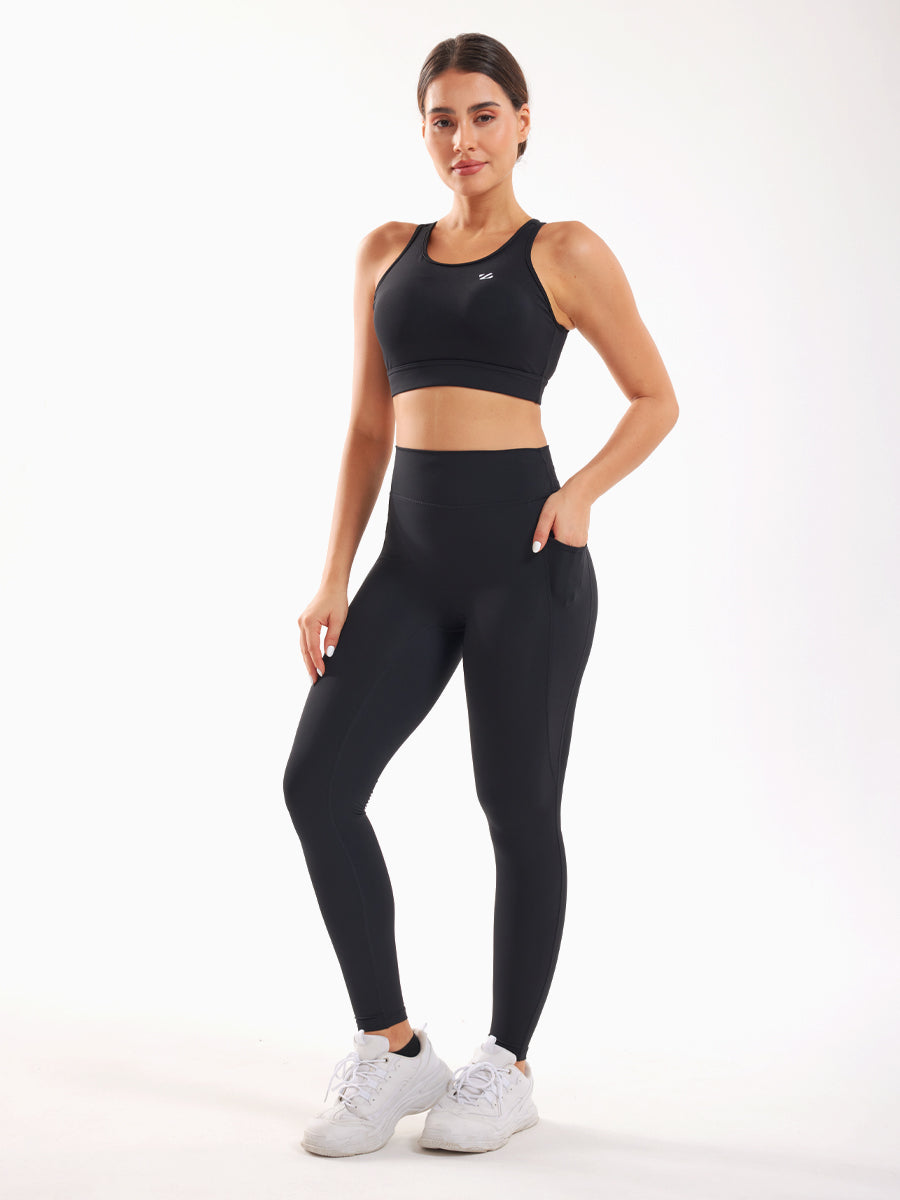 Black Gym Yoga Outfit Sets