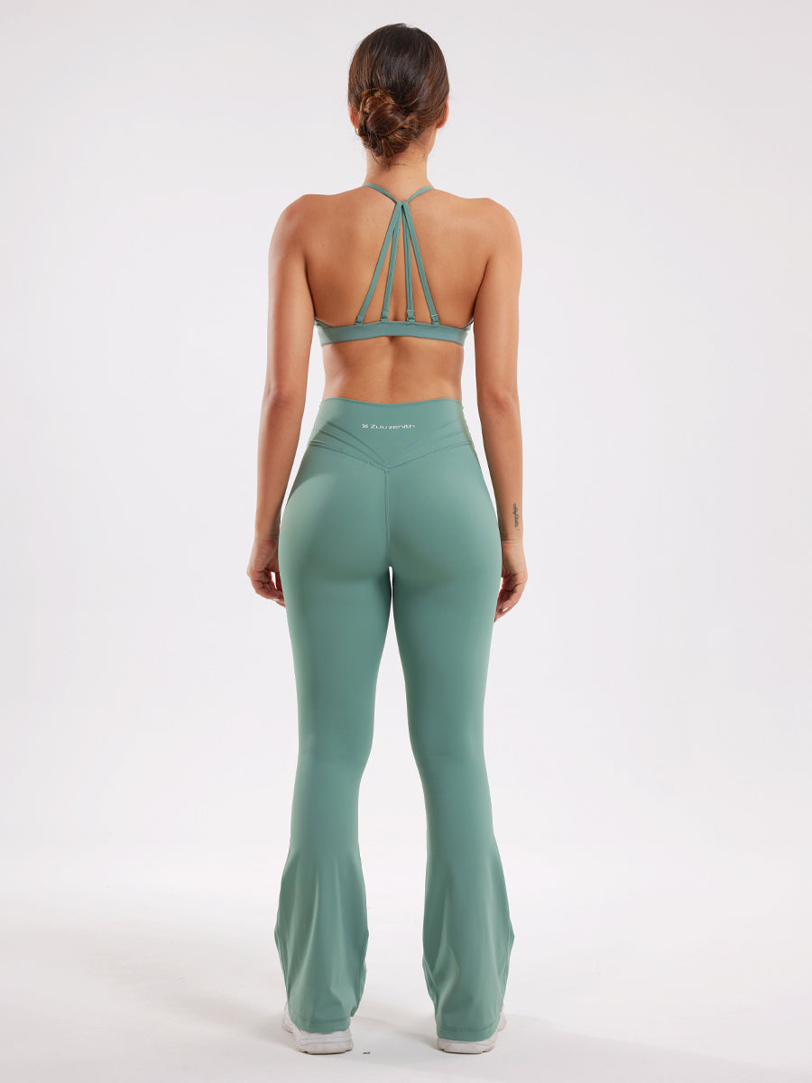 Casual Workout Two Piece Outfits  Flare Pants Tracksuit Sets