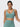 High impact sports bra in Green - front view showing the wide straps and scoop neckline.