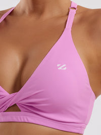 Adjustable Strap Sports Bra - Pink