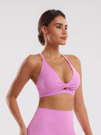 Adjustable Strap Sports Bra - Pink