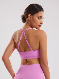 Adjustable Strap Sports Bra - Pink