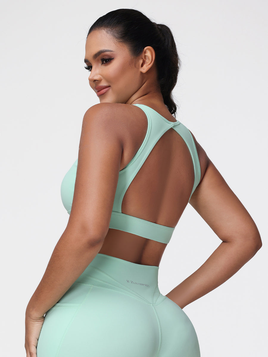 Cut Out Backless Sports Bra