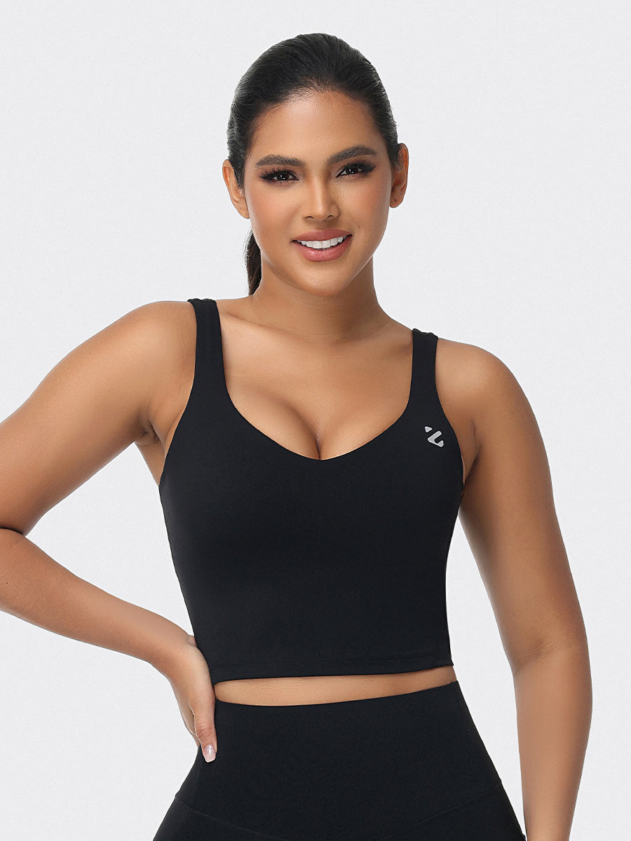 longline sports bra black