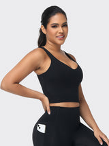 longline sports bra black