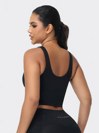 longline sports bra black