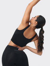 longline sports bra black
