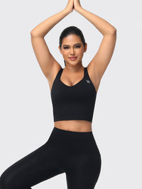 longline sports bra black