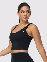 longline sports bra black