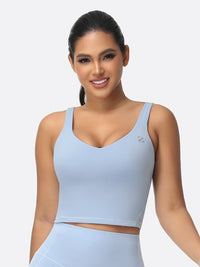 longline sports bra blue