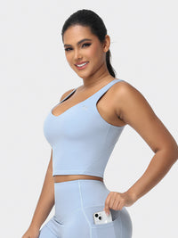 longline sports bra blue