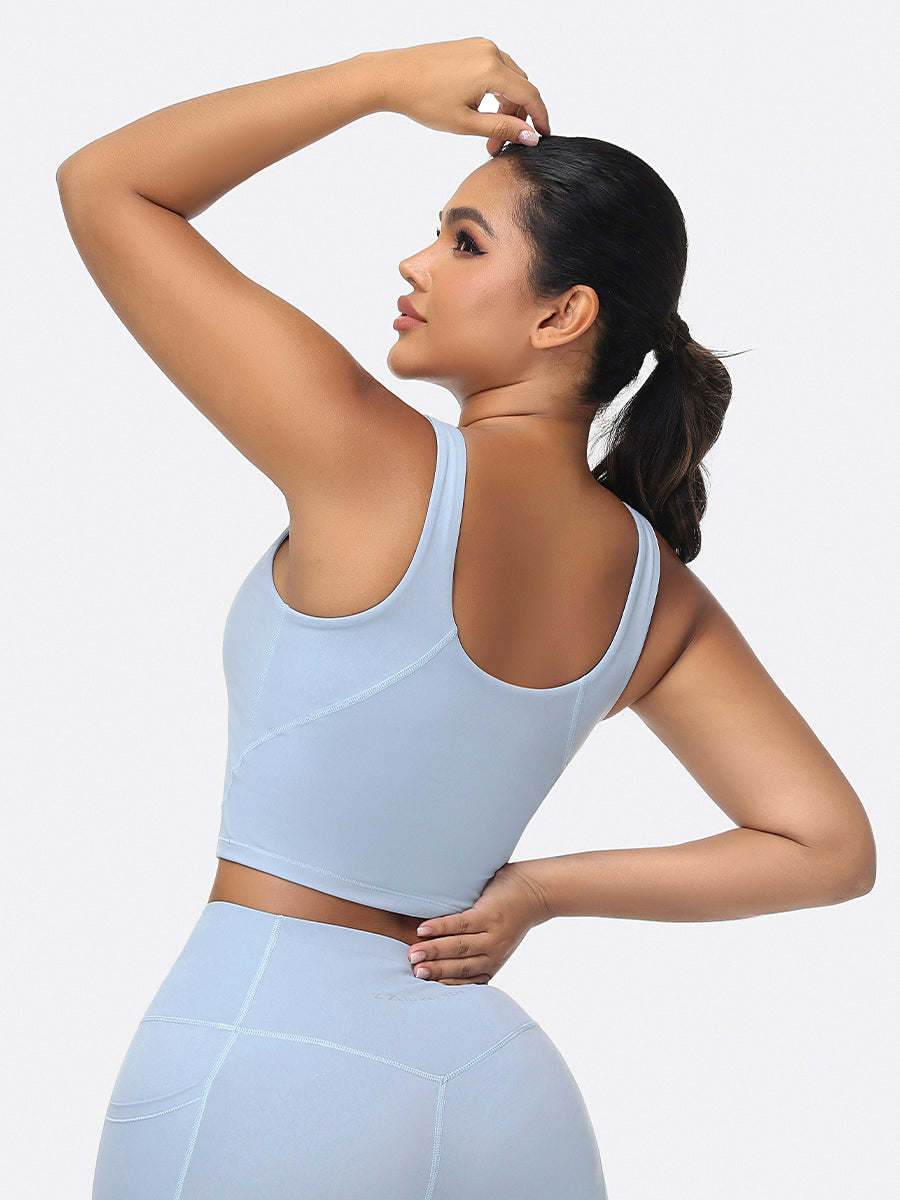 longline sports bra blue