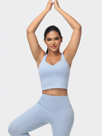 longline sports bra blue