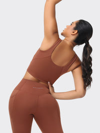 longline sports bra brown