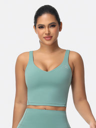 longline sports bra green