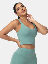longline sports bra green
