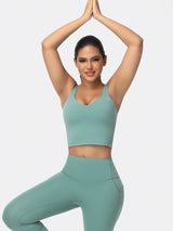 longline sports bra green