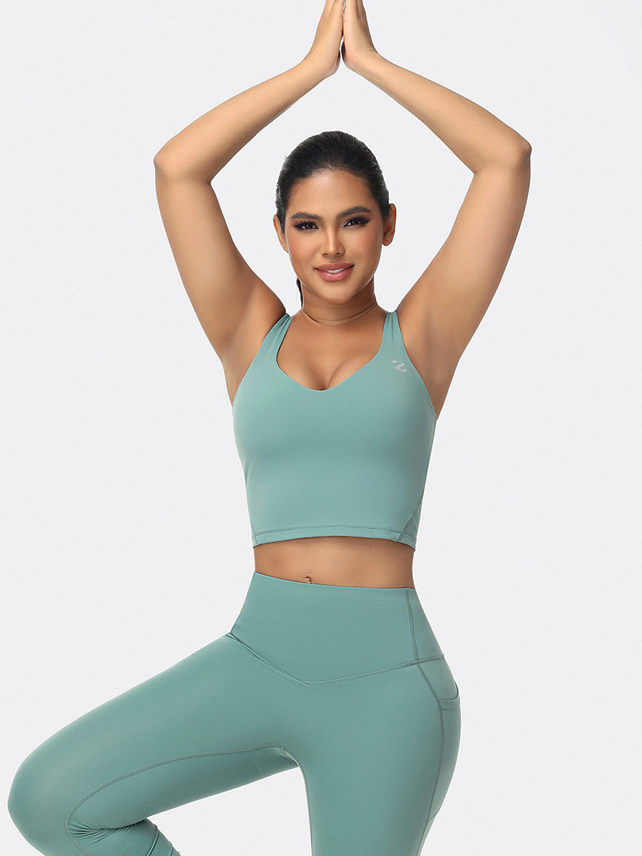 longline sports bra green