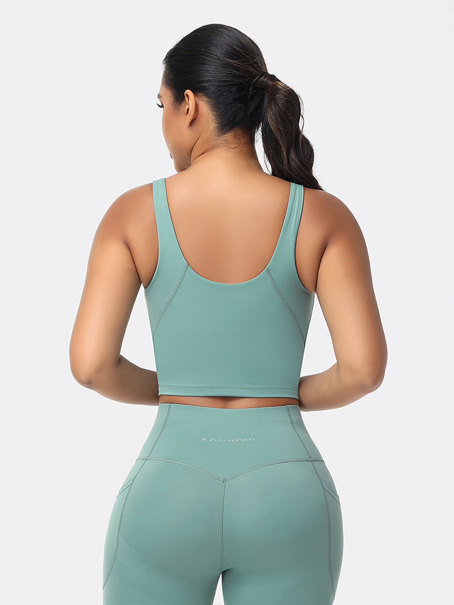 longline sports bra green