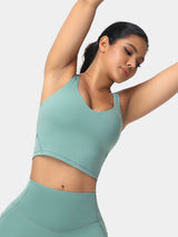 longline sports bra green