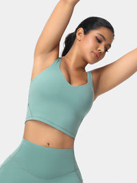 longline sports bra green