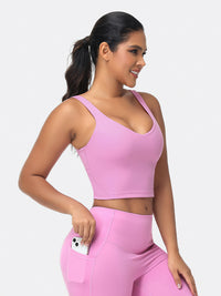 longline sports bra pink