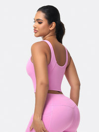 longline sports bra pink