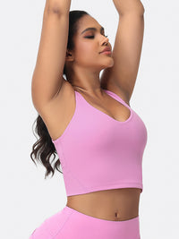 longline sports bra pink