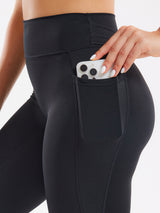 High Waist Pocket Leggings - Black