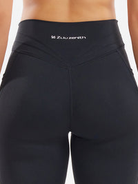 High Waist Pocket Leggings - Black
