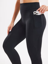 High Waist Pocket Leggings - Black