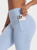 High Waist Pocket Leggings - Blue
