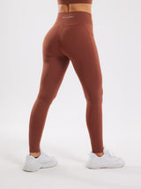 High Waist Pocket Leggings - Brown