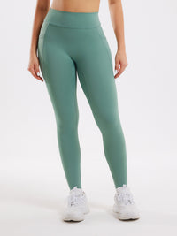 High Waist Pocket Leggings - Green