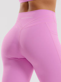 High Waist Pocket Leggings - Pink