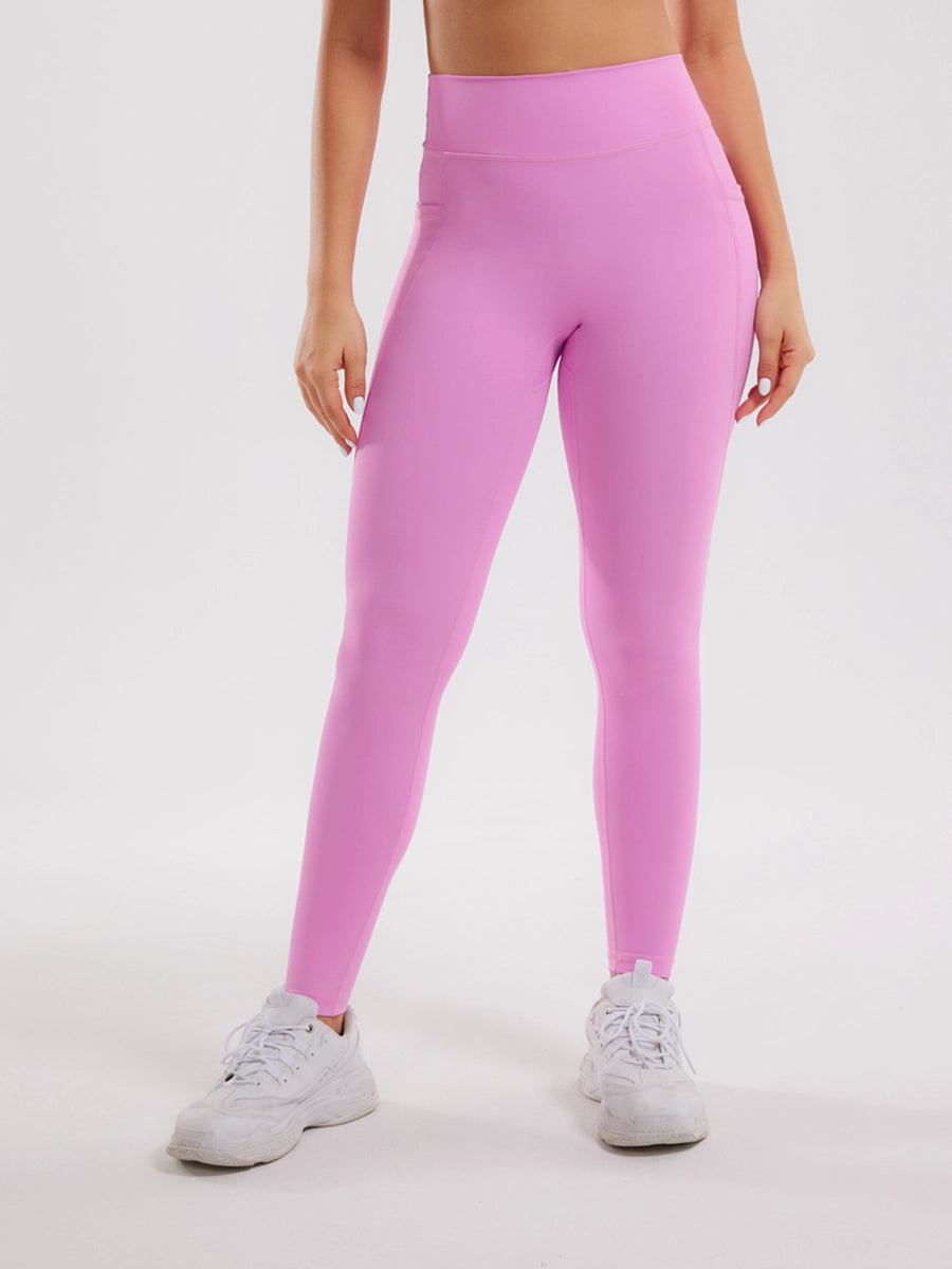 High Waist Pocket Leggings - Pink