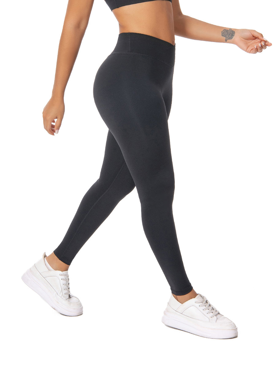Wowen's High Waisted Leggings - Crossover, Black