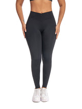 Wowen's High Waisted Leggings - Crossover, Black