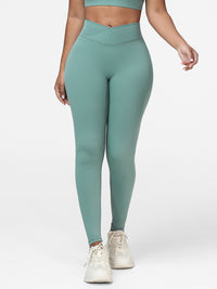 Plain Crossover High-Rise Leggings