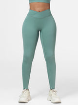 Plain Crossover High-Rise Leggings