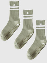 3 Pairs Non-Slip Grip Socks for Yoga Pilates Gym & Everyday Wear